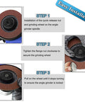 Installation steps for 5/8-11 Thread Angle Grinder Flange Nut Locking Nut Quick Release, demonstrated on angle grinder.