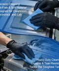 Hella Absorbent Heavy Duty Cleaning Cloths Jumbo Roll In Royal Blue used for cleaning automotive parts and electronics.