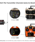 Diagram showing Micro RC Receiver For FPV Drones 10 Channel SBUS PPM 2.4GHz Anti Interference With DSSS FHSS with AT9S and AT10II transmitters.