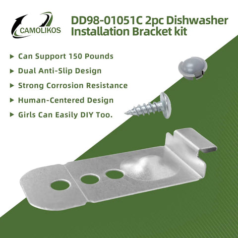 Beefy 2 Pack Dishwasher Installation Bracket Kit Made of Stainless Steel with Sturdy Build and Anti Slip Dual Design