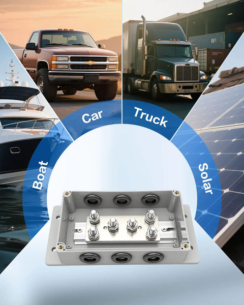 Tough As Nails Heavy Duty 500A 12V Bus Bar Power Distribution Block for automotive, boat, truck, and solar use.