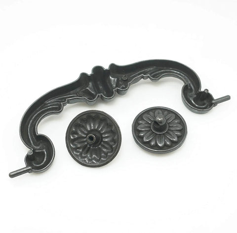 Vintage Drop Bail Drawer Pulls 6 Inch Cabinet Handles Rustic Antique Black Zinc Alloy Hardware