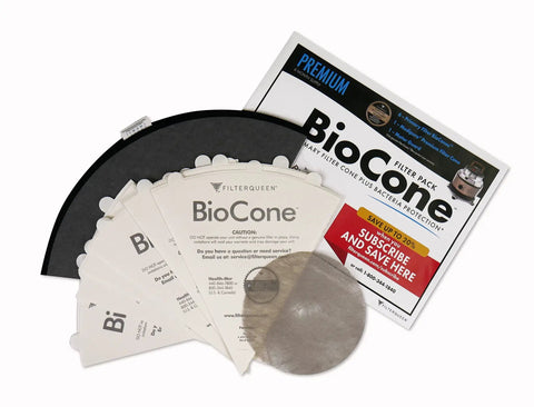 Majestic Replacement Filter Kit Premium Bundle with 6 BioCones and packaging, showing filter pack and accessories.