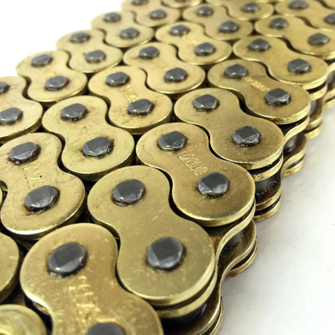 Rock Solid 520 O Ring Drive Chain With 110 Links And Gold Plating For Motorcycle Atv Dirt Bike Built Tough Construction Connecting Link Included For Smooth Shifting And No Sweat Upkeep