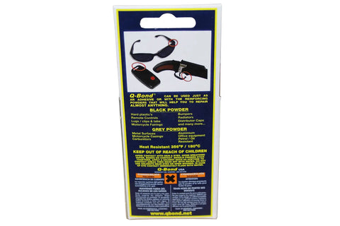 Heavy Duty Adhesive Kit For Serious Diy Fixups On Hard Plastics Pvc And Metals With Dual Bottle Setup And Reinforcing Powder, packaging back view.