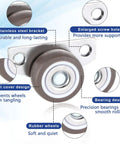 Four 1.25 Inch Small Low Profile Caster Wheels With Steel Top Plate featuring rubber wheels and stainless steel bracket for DIY projects.