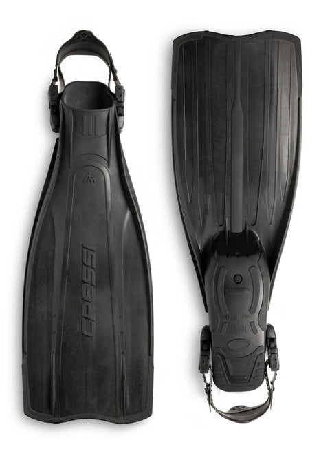 Pro Light Adjustable Open Heel Dive Fins For Scuba And Snorkel Enthusiasts, Easy Kick With Dual Material Blade, Black Medium Large