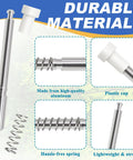 Top Shelf Aluminum Window Screen Plunger Latches With Secure Caps, Dead Simple Pin Fasteners For Zero Hassle Replacement And Pro Level Dependability For Any Home Repair Project, Twelve Pack In Clean White, showing a detailed view of durable components.