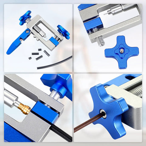 All In One Bike Hydraulic Brake Tool Kit For Easy Disc Brake Maintenance 2 In 1 Copper And Aluminum Alloy Line Cutter Olive Barb Fitting Tool
