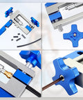 Hydraulic Disc Brake Hose Fitting Tool Kit with Upgraded Needle Driver, olive and brass inserts, close-up of BH90 compatible tool.