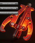 Heavy Duty Carbon Steel Three Jaw Reversible Gear And Bearing Puller Featuring Rock Solid Hardened Grips with high-temperature forged design.