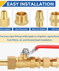 Brass Pipe Fittings Reducing Adapter M10 Female To M8 Male Connector For Air Oil And LP Systems, 1 Pack installation guide