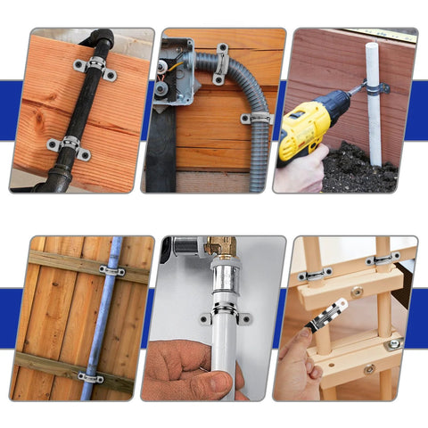 Conduit clamps, 1-inch stainless steel, 2-hole U brackets, 30-piece set for pipe fixing on various surfaces