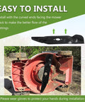 Ultra High Lift Bagging Blade Set For 54 Inch Zero Turn Mowers Heavy Duty Replacement installed on mower deck