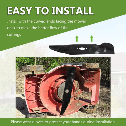 Ultra High Lift Bagging Blade Set For 54 Inch Zero Turn Mowers Heavy Duty Replacement installed on mower deck