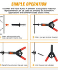 Step-by-step guide using 82Pcs Plastic Rivet Gun Set with fastener remover for car door upholstery and clips installation.