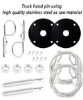 Stainless Steel Hood Pin Lock Clip With Racing Lanyard For Beefed Up Hood Fixing And Reducing Shake On Cars Trucks And SUVs Universal Exterior Accessories Black components