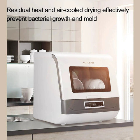 Genuine Kitchen Game Changer Portable Countertop Dishwasher Built For Apartments And Dorms with dry cycle feature in kitchen.