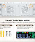 Massive 13 Inch LED Sound Level Meter With Time Temperature Humidity Large Display Wall Mount Or Desktop Noise Monitor With Buzzer Alarm And Icon Indicators For Classroom Studio Home Use wall mount back with hanging holes