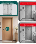 Before and after using Door Hinge Shims Repair Kit, showcasing door alignment improvement and air leakage reduction.