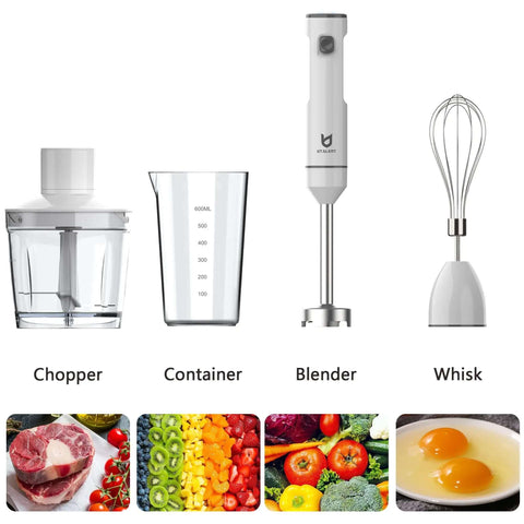 Cordless Hand Blender With Chopper Bowl For Smoothies And Baby Food Soups rechargeable immersion mixer and accessories.