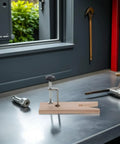Two Pack Heavy Duty Wooden Bench Clamps For Jewelry Making And Metal Workholding Portable Vise Tool on metal workbench.