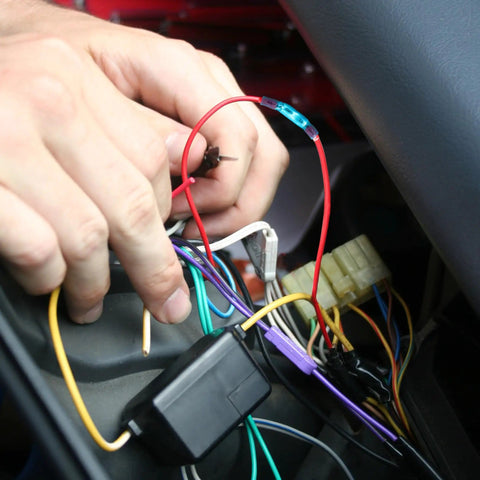 Marine Grade Heat Shrink Butt Connectors Kit For Automotive Wiring Waterproof Splice Crimp Terminals being installed.