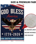 USA 250th Anniversary Garden Flag Yard Sign Double Sided Waterproof 12x18 Inch Outdoor Patriotic Banner with eagle design.