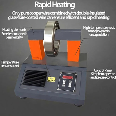 Heavy Duty Bearing Induction Heater With Smart Digital Temp Control From Zero To Three Hundred Celsius, featuring control panel and heating elements.