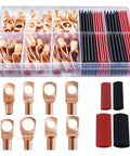80 Pcs Copper Wire Lugs And 40 Pcs Heat Shrink Set For Battery Terminals AWG 8 6 12 10 Heavy Duty Cable End Ring Terminals