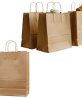 Large Brown Paper Bags With Handles 14x8x16 Inches Bulk Takeout Grocery Gift Bags For Food Service Retail Catering Office Travel Party Events 400 Count