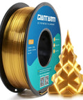 Silk Gold PLA Filament 1Kg Spool 1.75mm High Detail Dimensional Accuracy 0.03mm Smooth Glossy Silk Finish For 3D Printing