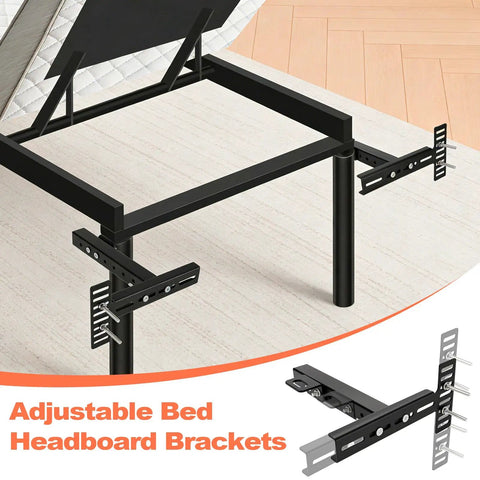 Close-up view of 2 Pack Adjustable Headboard Brackets Universal Bed Frame Connectors Heavy Duty Wall Mount Supports.