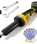 Built Like A Tank Cordless Die Grinder Packs A Brushless Motor Spinning At 26000 RPMs For Knockout Power Fits Standard 20 Volt Batteries Tools and gloves.