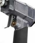 Close-up of trigger and handle of Lightweight Pneumatic Nail Gun For Trim And Finish Work, durable metal build
