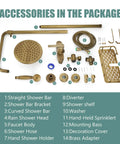 Accessories in package for Matte Black Exposed Pipe Shower Kit With 8 Inch Rainfall Shower Head And One Handle Faucet, Shelf