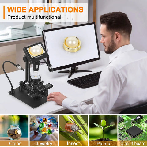 Person using Helping Hands Soldering Third Hand 2 In 1 Solder Work Station With XYZ Axis Microscope for detailed inspection