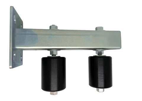 Adjustable Slide Gate Dual Guide Rollers For Sliding Gates 3 Inch Black Rear Post Bolted Bracket Mount Double UHMW Nylon