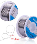 60-40 Tin Lead Rosin Core Solder Wire For Electronics Soldering, 1.5mm Diameter, 100g Spool, Flux 2.0% close-up view