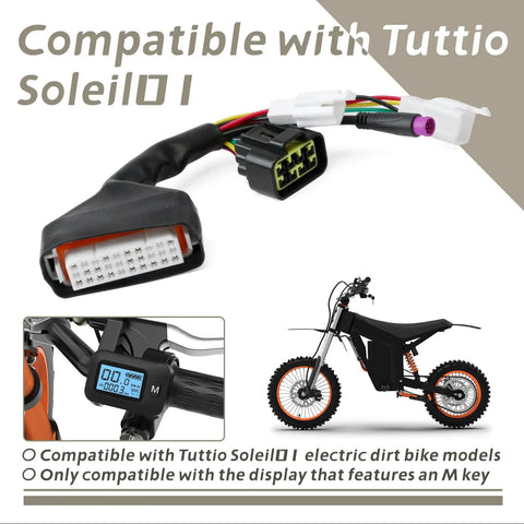 Ebike Controller Main Line For Tuttio Soleil01 Electric Dirt Bike With M Key Display Wire Harness Assembly, Plug-And-Play Replacement Cable Harness Compatible With M Key Displays, Durable Main Cable For Smooth Throttle And Power Delivery