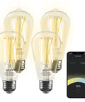 Smart WiFi Light Bulb With Alexa And Google Assistant No Fuss Setup Tunable White LED with app control shown on smartphone