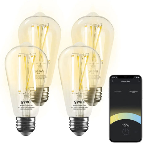 Smart WiFi Light Bulb With Alexa And Google Assistant No Fuss Setup Tunable White LED with app control shown on smartphone