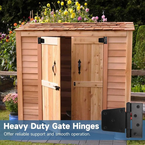 Dang Tough Heavy Duty Gate Hinges With Smooth Self Closing Springs And No Sweat Mounting Hardware For Reliable Home Barn Fence Wood Shed Door Performance Upgrades on shed doors