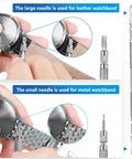 Must Have All In One Watch Band Repair Kit With Spring Bar Tool and Link Removal Tool 56 Stainless Steel Spring Bars for 16 26mm Bands in use on leather and metal watchbands