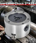 Self Centering 3 Jaw Lathe Chuck 3 Inch Manual Chuck 80mm Size With 2 Jaw Set K11 80 High Torque 40 Nm Max 4000 RPM in use