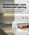10 Pack G8 20W 120V Halogen Light Bulbs T4 Bi Pin Base One And A Quarter Inch Length Soft White Under Cabinet Puck Lighting Replacement