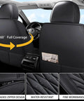 Interior view showing Premium Nappa Faux Leather Car Seat Covers Full Set Waterproof Non Slip Cushioned 0.28 Inch Thick