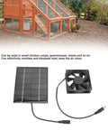 Compact Solar Powered Exhaust Fan Kit for Greenhouses Chicken Coops Sheds and Windows shown with solar panel and fan.