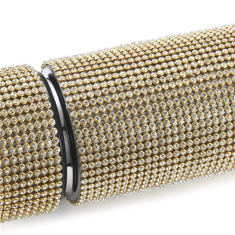 Close-up of Dope Clean Smart Diamond Touch Temperature Display Vacuum Flask Premium 304 Stainless Steel with a sparkling rhinestone design.