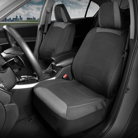 Black Cloth Car Seat Covers For Front Seats Premium Bucket Style Fits Cars Trucks SUVs With Removable Headrests Interior Protector